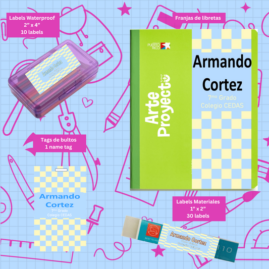Labels Square blue classic